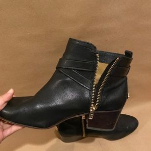 Black coach heel booties